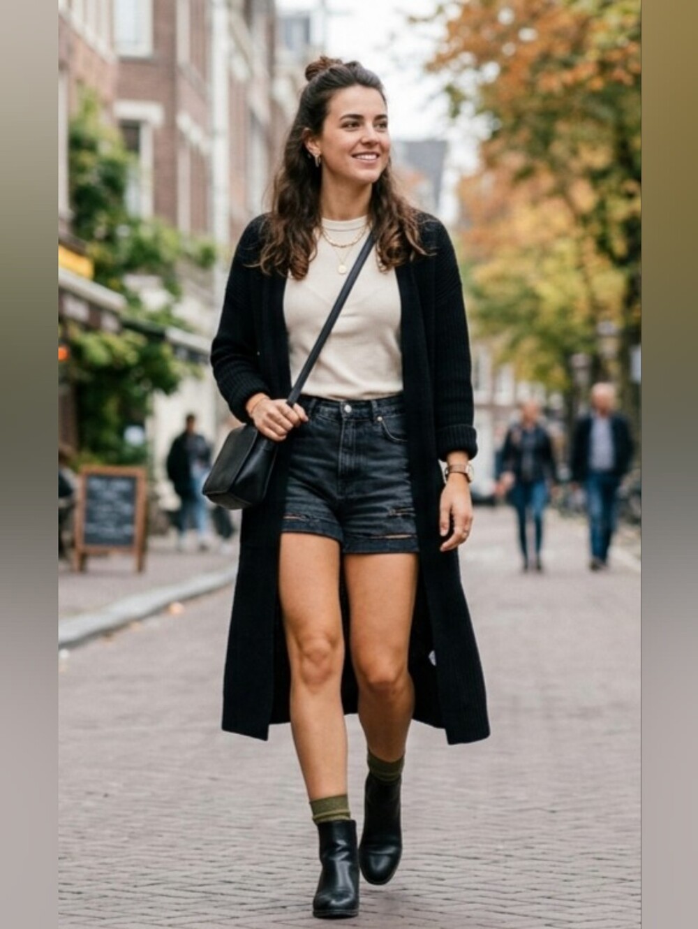Black cardigan knee length M
